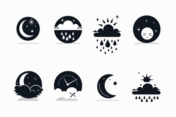 Fototapeta premium Weather Icon, Simple Logo Minimalism