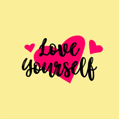 Love yourself vector illustration. Valentine's day, poster, banner, sticker, flyer