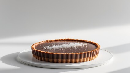 elegant chocolate caramel tart with sea salt.