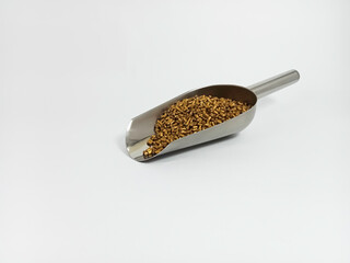 gold color masterbatch, polymer granules carrying gold color pigment inside stainless steel scope,...