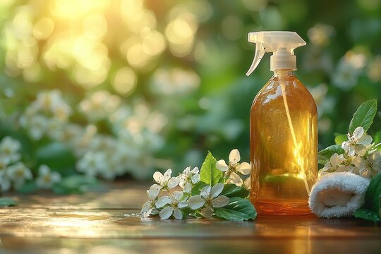 A neat and tidy home equipped with a dusting cloth and cleaning supplies, offering ample workspace