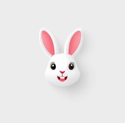 Obraz premium Icon depicting a monstrous rabbit in a simple cartoon Halloween style.