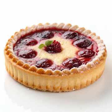 Leipziger Lerche, a classic German pastry with delicate crust and rich filling, isolated on white, perfect for bakery promotions and food photography