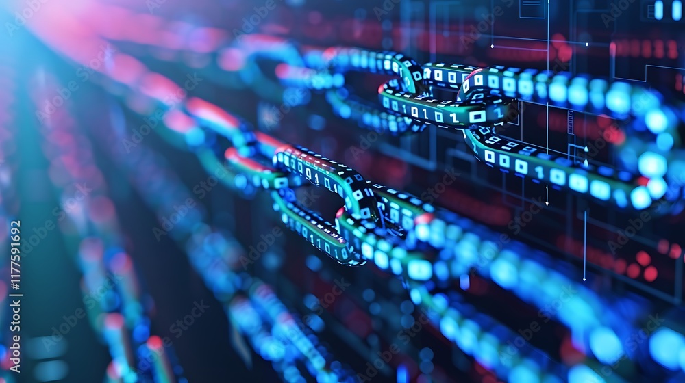 Poster digital ledger with transaction records, showing the transparency and immutability of blockchain tec