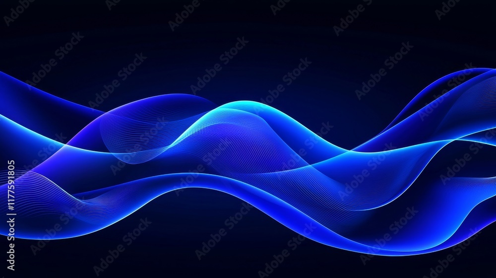 Poster digital cyberspace and data network connections in blue hues. high-speed internet facilitates the tr