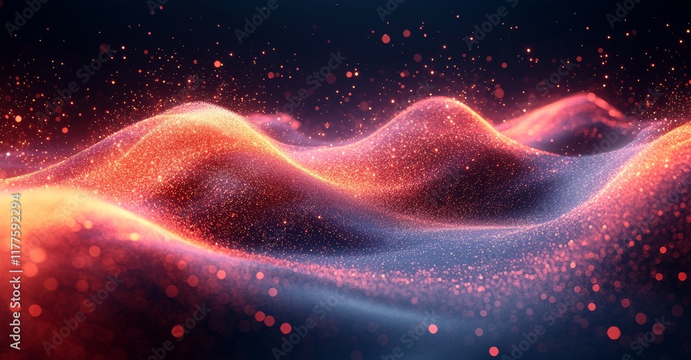 Poster futuristic depiction of big data streams. emphasizing the flow of digital data. presented as a 3d da