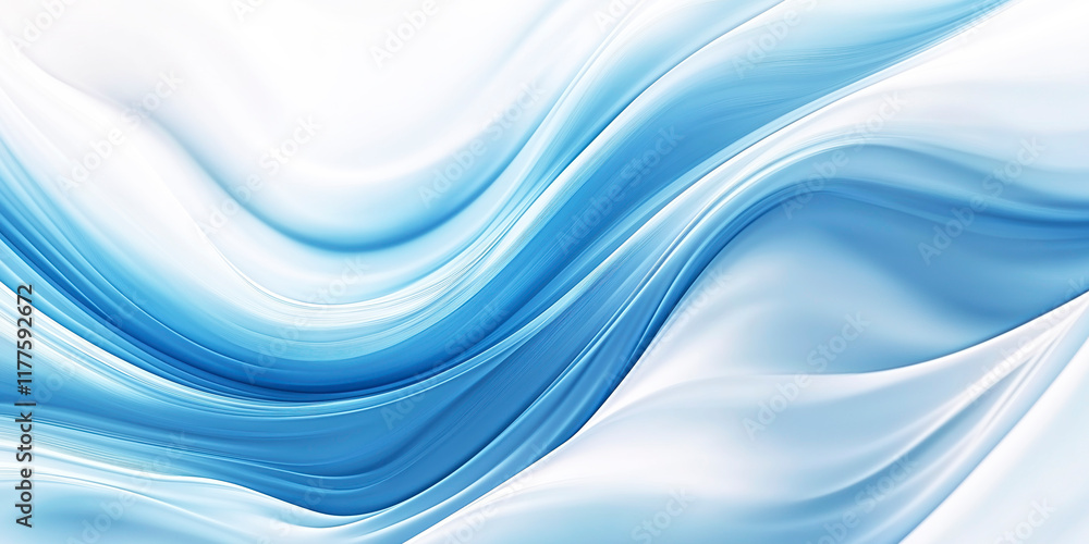 Poster abstract blue and white wavy background creating smooth lines and shapes