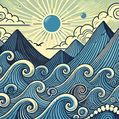 background with waves