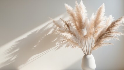 Naklejka premium pampas grass dried flowers for decoration in a room.