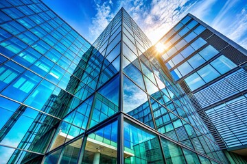 Obraz premium Modern Minimalist Glass Building Facade - Architectural Photography Stock Image
