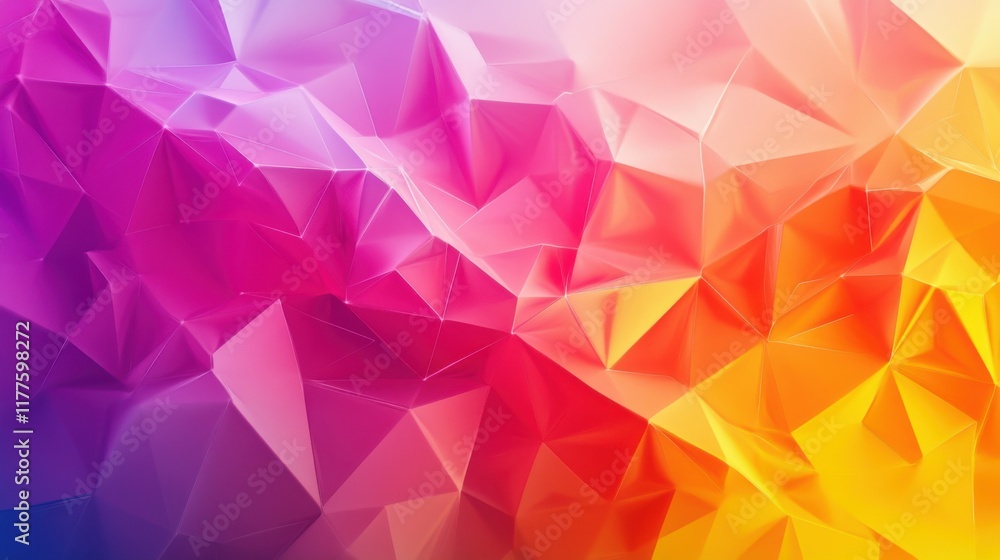 Poster colorful gradients and dynamic polygon shapes with a vibrant abstract geometric background.