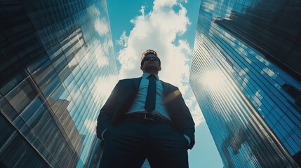 Hero in Business Attire, Succes Safety Concept