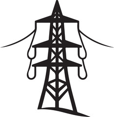 High Voltage Power Transmission Tower Silhouette A Symbol of Electricity