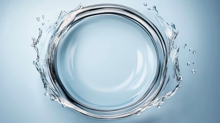 Fototapeta premium Aqua Ring Background Image - Pure, serene water forming a perfect ring, symbolizing purity, clarity, cycle, renewal, and unity. A calming, abstract image.