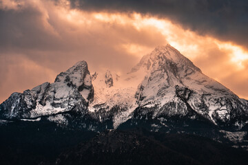 mountain panorama view in the alps	