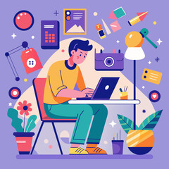 person working on laptop