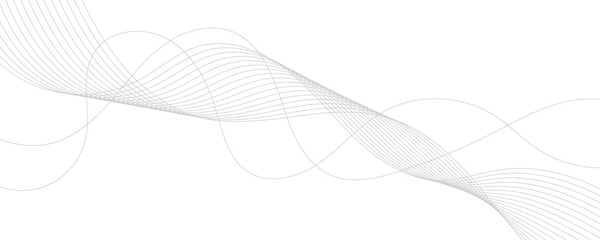 Gray wave curve lines abstract background with flowing particles. Digital energy waves technology concept. Modern backdrop design for business, presentation, banner.