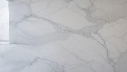 Obraz premium White marble background with gray veining and polished texture for design projects.