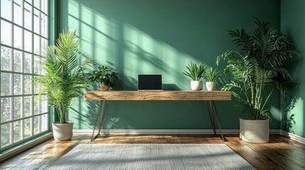 A modern office layout with a minimalist desk, tablet, organizer, and coffee cup, promoting a tidy and efficient workspace