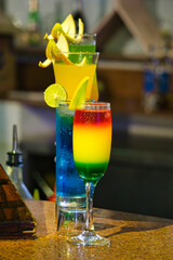 Marsa Alam, Egypt, 24 July 2024.
Colorful drinks at the bar ready to be sold to tourists.