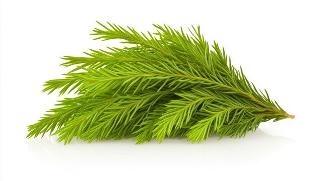 Balsam Fir Sprig Isolated on White - Fresh, fragrant, green balsam fir branches, isolated on white. Symbolizing nature, winter holidays, freshness, purity, and tranquility.