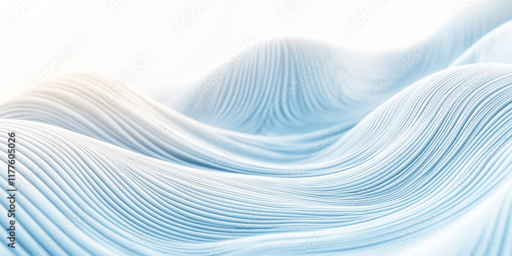 Poster abstract blue white wavy lines are creating smooth surface