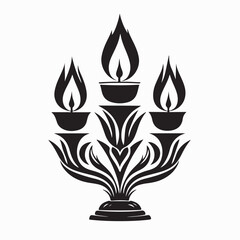 Three Candlestick Logo Design vector Illustrations on white background.