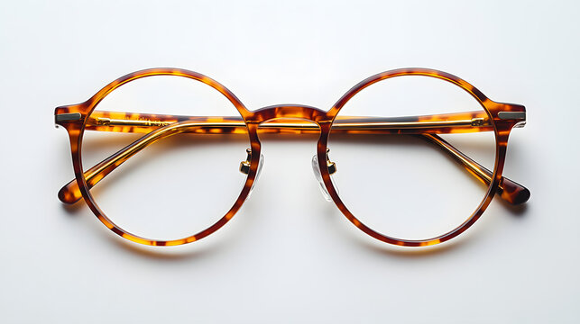 Vision glasses on a clear white background Plastic eyeglasses vintage and retro style for design