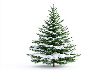 Obraz premium Balsam Fir Christmas Tree Isolated on White - Snowy balsam fir, winter holiday, festive season, evergreen tree, Christmas symbol. Perfect for winter, holiday and Christmas designs.