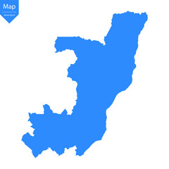 Obraz premium Blue map of Republic of the Congo isolated on white background. Vector illustration eps10. 