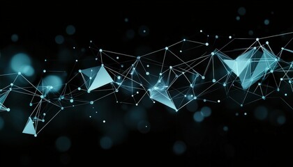 Abstract Teal Geometric Network Connection Background