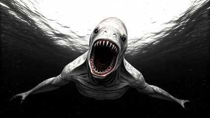 creepy monster in the sea