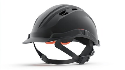 Fototapeta premium Black Safety Helmet for Construction and Work Environments