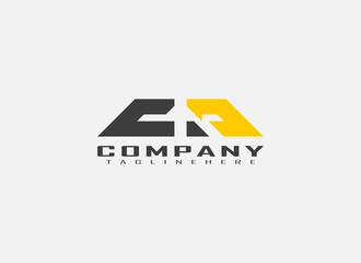 Abstract Initial Letter CR Logo. Geometric Line Shapes Letter C and R Isolated on White Background. Suitable For Business and Branding Logos. Flat Design Vector Template Elements