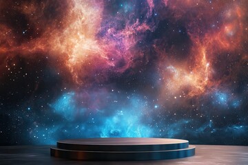 Cosmic stage event space digital art galaxy wide view universe concept