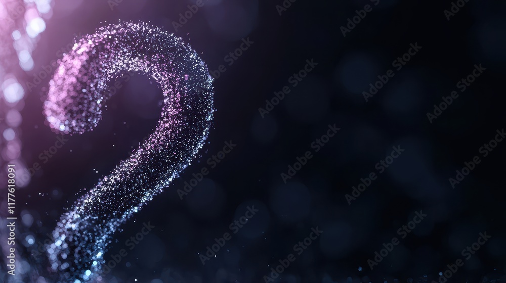 Aufkleber sparkling question mark in abstract dark background