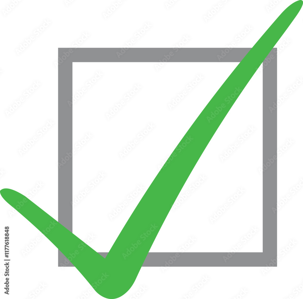 Poster vector illustration green color checklist or checkmark select checkbox option