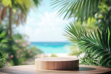 Fototapeta premium Tropical beach display oceanfront photography lush environment wide angle serenity