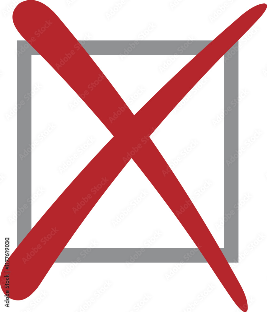 Poster vector illustration red color cross select checkbox option