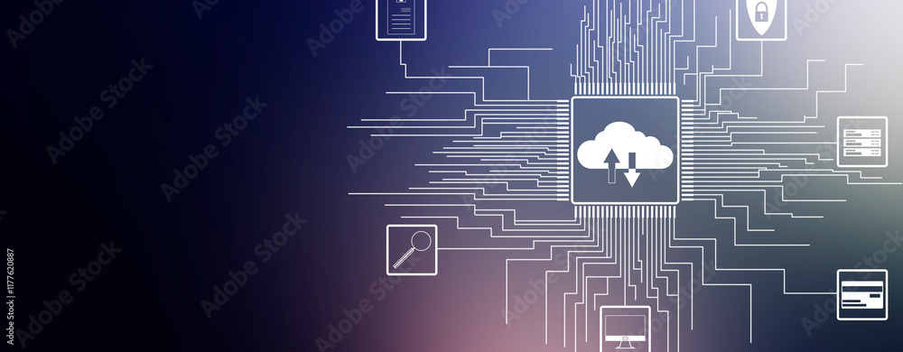 Poster abstract technology background with circuit board