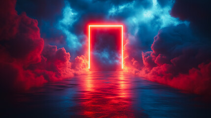 Neon Portal to the Unknown 