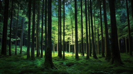 Obraz premium Digital art depicting soft-glow ads in futuristic smart homes with eco-friendly themes,