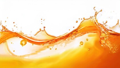 Golden Splash of Liquid in Motion Capturing Vivid Amber Hues with Dynamic Ripples and Bubbles, Perfect for Beverage or Oil Concepts

