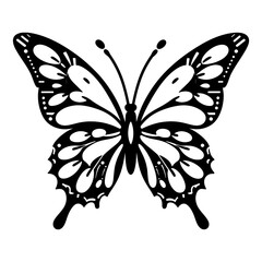 Butterfly beautiful hand drawn sketch illustration Insects.Butterfly Charm in Shadows A Timeless Design Intricate Flutter Black Butterfly Icons Free Vector.