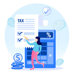 Illustration vector graphic cartoon character of tax