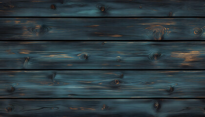 Naklejka premium Dark Teal Wooden Planks Horizontal Texture Background