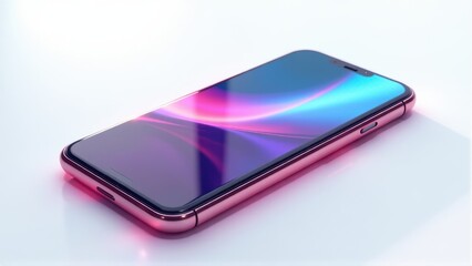 Rose Gold Smartphone with Abstract Screen Design