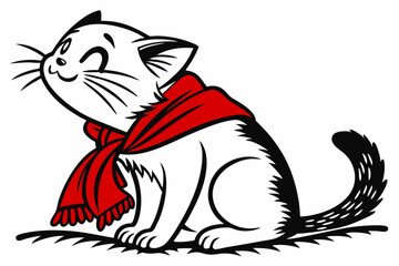 Valentine Cat with White Background: Romantic Feline Art