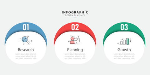 Business infographic template. 3 Step timeline journey. Process diagram, 3 options on white background, social media post, Infograph elements vector illustration.	