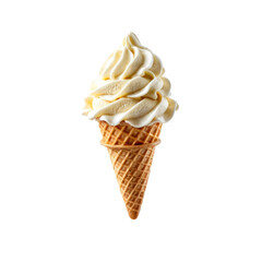 Vanilla Soft Serve Ice Cream Cone: A classic summer treat, this photo features a soft serve ice cream cone with a creamy vanilla flavor. The cone is perfectly swirled with a light and airy texture.